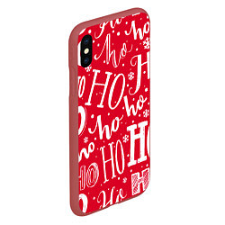 Чехол iPhone XS Max матовый HO HO HO Новогодняя, цвет: 3D-красный — фото 2