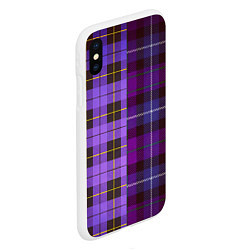 Чехол iPhone XS Max матовый Purple Checkered, цвет: 3D-белый — фото 2