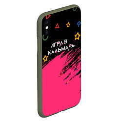 Чехол iPhone XS Max матовый Игра в кальмара на Русском, цвет: 3D-темно-зеленый — фото 2