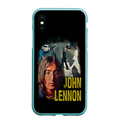 Чехол iPhone XS Max матовый The Beatles John Lennon, цвет: 3D-мятный