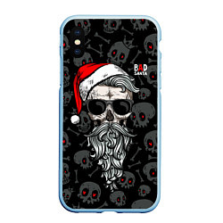 Чехол iPhone XS Max матовый Santa from Hell, цвет: 3D-голубой