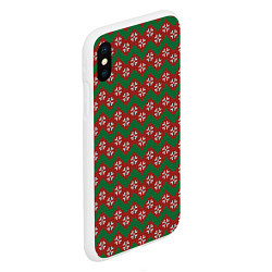 Чехол iPhone XS Max матовый Knitted Snowflake Pattern, цвет: 3D-белый — фото 2