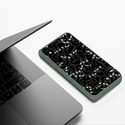 Чехол iPhone XS Max матовый KIZARU HAUNTED FAMILY ПАТТЕРН, цвет: 3D-темно-зеленый — фото 2