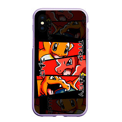 Чехол iPhone XS Max матовый РЫЖИЙ ДРАКОН ПОКЕМОНЫ ЧАРМАНДЕР, цвет: 3D-светло-сиреневый