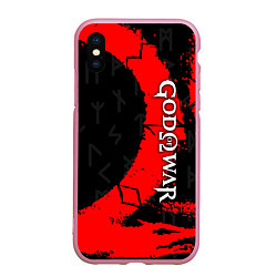Чехол iPhone XS Max матовый GOD OF WAR СИМВОЛ КРАТОСА, цвет: 3D-розовый