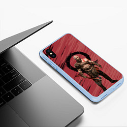 Чехол iPhone XS Max матовый Кратос God of War, цвет: 3D-голубой — фото 2