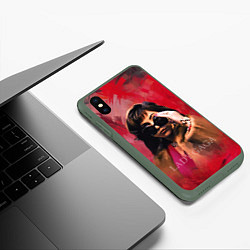 Чехол iPhone XS Max матовый Очки Gaga, цвет: 3D-темно-зеленый — фото 2