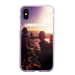 Чехол iPhone XS Max матовый Linkin Park - One More Light, цвет: 3D-сиреневый