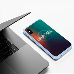 Чехол iPhone XS Max матовый Studio Collection - Linkin Park, цвет: 3D-голубой — фото 2