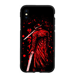 Чехол iPhone XS Max матовый Katana Man Chainsaw Man, цвет: 3D-черный