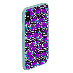 Чехол iPhone XS Max матовый Geometry Dash: Violet Pattern, цвет: 3D-мятный — фото 2