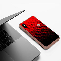 Чехол iPhone XS Max матовый MU red-black, цвет: 3D-коричневый — фото 2