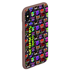 Чехол iPhone XS Max матовый Geometry Dash: Heroes, цвет: 3D-коричневый — фото 2