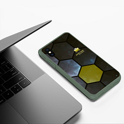 Чехол iPhone XS Max матовый JWST space cell theme, цвет: 3D-темно-зеленый — фото 2