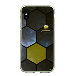 Чехол iPhone XS Max матовый JWST space cell theme, цвет: 3D-салатовый