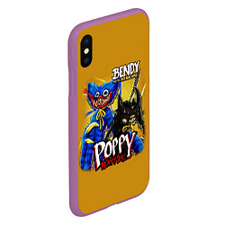 Чехол iPhone XS Max матовый POPPY PLAYTIME AND BENDY AND THE INK MACHINE, цвет: 3D-фиолетовый — фото 2