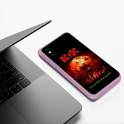 Чехол iPhone XS Max матовый Live at the Apocalypse - ACDC, цвет: 3D-сиреневый — фото 2