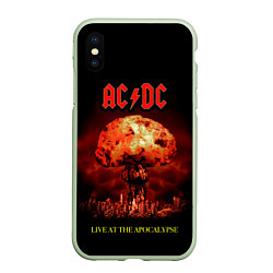Чехол iPhone XS Max матовый Live at the Apocalypse - ACDC, цвет: 3D-салатовый