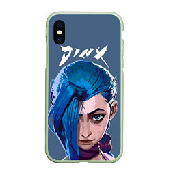 Чехол iPhone XS Max матовый Jinx Arcane, цвет: 3D-салатовый