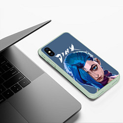 Чехол iPhone XS Max матовый Jinx Arcane, цвет: 3D-салатовый — фото 2