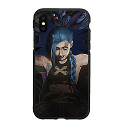 Чехол iPhone XS Max матовый League of legends Arcane, цвет: 3D-черный