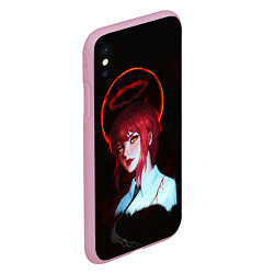 Чехол iPhone XS Max матовый Макима кровавый ангел Человек бензопила, цвет: 3D-розовый — фото 2