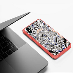 Чехол iPhone XS Max матовый БЕЛАЯ ЭТНИЧЕСКА ЛИСА WHITE FOX, цвет: 3D-красный — фото 2