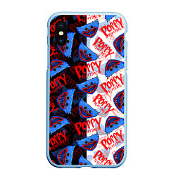Чехол iPhone XS Max матовый POPPY PLAYTIME ПОППИ ПЛЕЙТАЙМ ХАГГИ ВАГГИ УЗОР, цвет: 3D-голубой