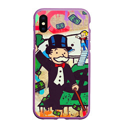 Чехол iPhone XS Max матовый Alec Monopoly ART, цвет: 3D-фиолетовый