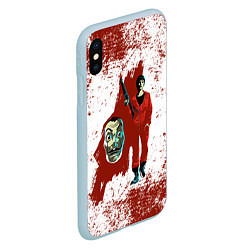 Чехол iPhone XS Max матовый БУМАЖНЫЙ ДОМ КРАСКА- LA CASA DE PAPEL BELLA CIAO, цвет: 3D-голубой — фото 2