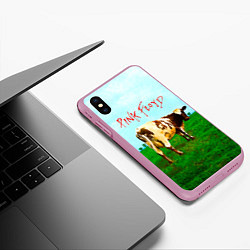 Чехол iPhone XS Max матовый Atom Heart Mother - Pink Floyd, цвет: 3D-розовый — фото 2