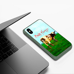 Чехол iPhone XS Max матовый Atom Heart Mother - Pink Floyd, цвет: 3D-темно-зеленый — фото 2