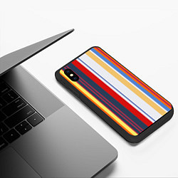 Чехол iPhone XS Max матовый Stripes Abstract, цвет: 3D-черный — фото 2