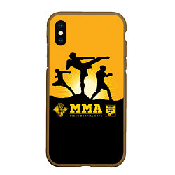 Чехол iPhone XS Max матовый ММА Mixed Martial Arts, цвет: 3D-коричневый