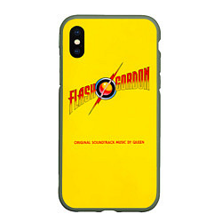 Чехол iPhone XS Max матовый Flash Gordon - Queen, цвет: 3D-темно-зеленый