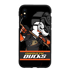 Чехол iPhone XS Max матовый Анахайм Дакс, Anaheim Ducks