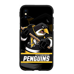 Чехол iPhone XS Max матовый Питтсбург Пингвинз, Pittsburgh Penguins