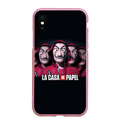 Чехол iPhone XS Max матовый LA CASA DE PAPEL BELLA CIAO БУМАЖНЫЙ ДОМ, цвет: 3D-розовый