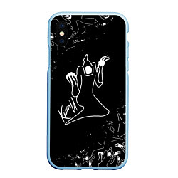 Чехол iPhone XS Max матовый KIZARU ПРИЗРАК ЛОГО БЕЛЫЙ, цвет: 3D-голубой