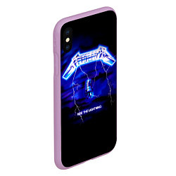 Чехол iPhone XS Max матовый Ride the Lightning - Metallica, цвет: 3D-сиреневый — фото 2