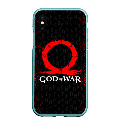 Чехол iPhone XS Max матовый GOD OF WAR КРАТОС ЛОГО, цвет: 3D-мятный