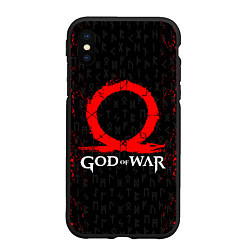 Чехол iPhone XS Max матовый GOD OF WAR КРАТОС ЛОГО, цвет: 3D-черный