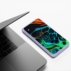 Чехол iPhone XS Max матовый Огни большого города, цвет: 3D-светло-сиреневый — фото 2