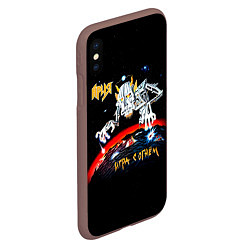 Чехол iPhone XS Max матовый Игра с огнём - Ария, цвет: 3D-коричневый — фото 2