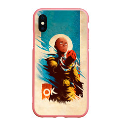 Чехол iPhone XS Max матовый One Punch-Man Эпичный Сайтама, цвет: 3D-баблгам