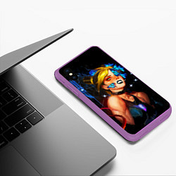 Чехол iPhone XS Max матовый Jojo Stone Ocean Jolyne cujoh, цвет: 3D-фиолетовый — фото 2