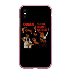 Чехол iPhone XS Max матовый Sheer Heart Attack - Queen, цвет: 3D-розовый