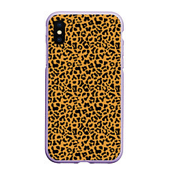 Чехол iPhone XS Max матовый Леопард Leopard, цвет: 3D-светло-сиреневый