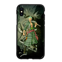 Чехол iPhone XS Max матовый Зоро Zoro Ван Пис, цвет: 3D-черный