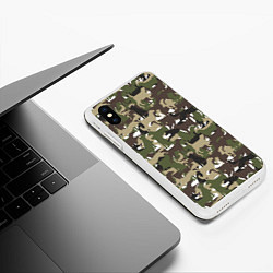 Чехол iPhone XS Max матовый Камуфляж из Собак Camouflage, цвет: 3D-белый — фото 2